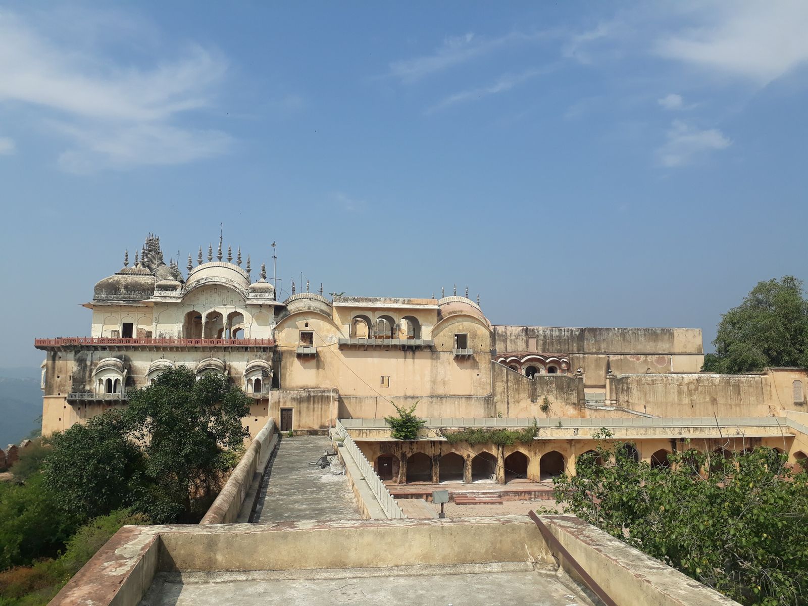 The walls and bastions of Bala Quila running along the Aravalli ridge above Alwar