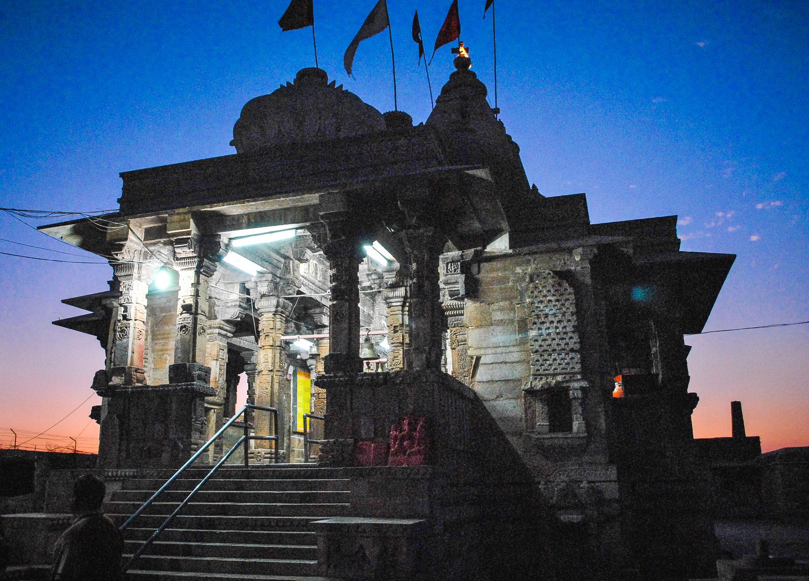 The Kalika Mata temple on Chittorgarh Fort, with its carved stone shrine and porch