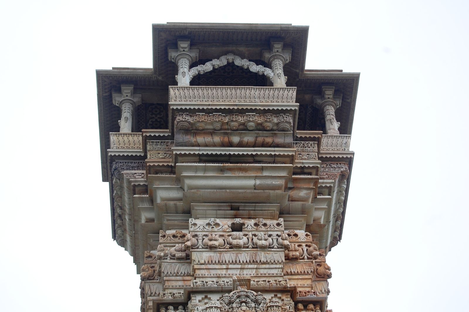 The slender carved Jain tower of fame, Kirti Stambha, at Chittorgarh Fort