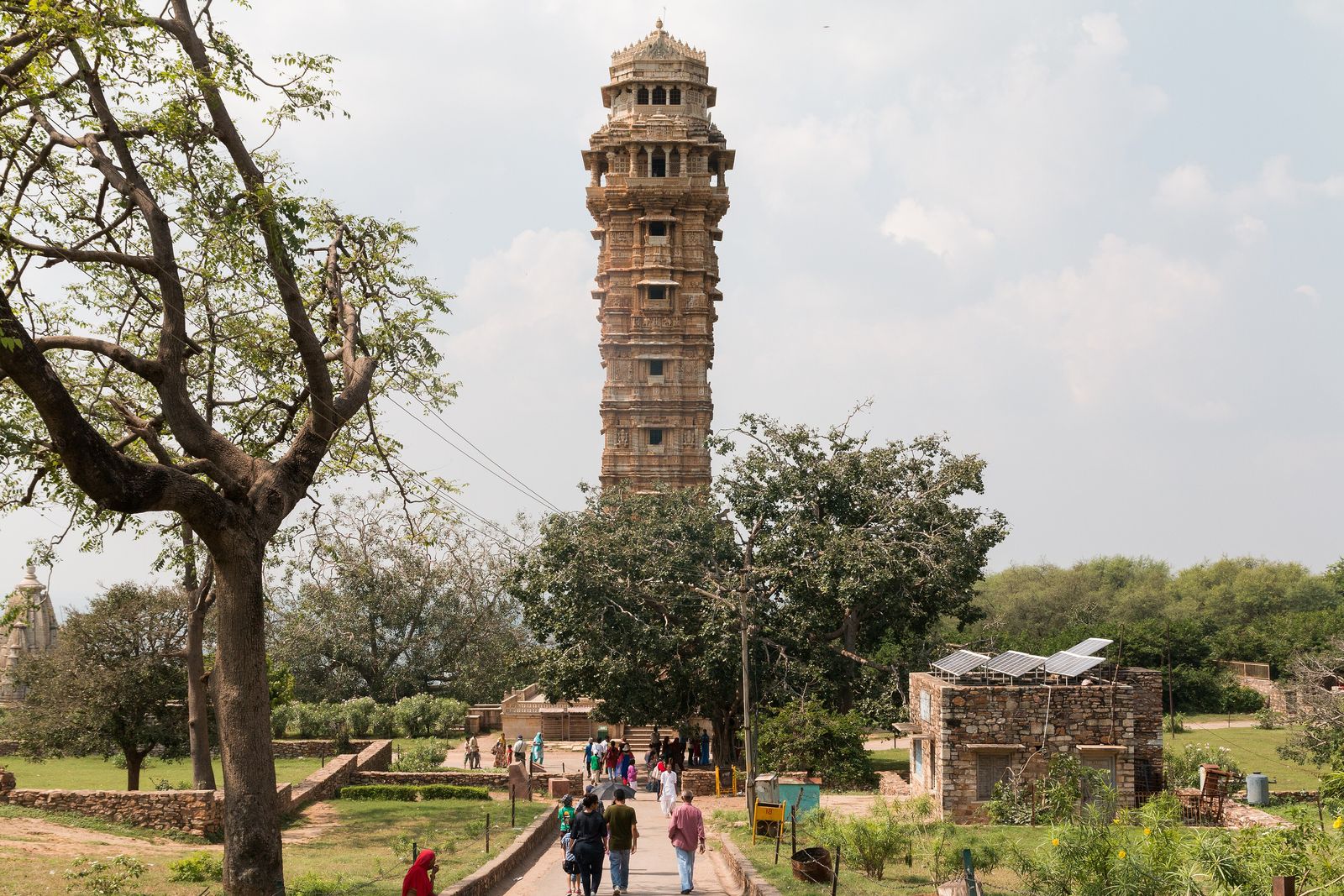 The Vijay Stambha, the tower of victory, rising above Chittorgarh Fort