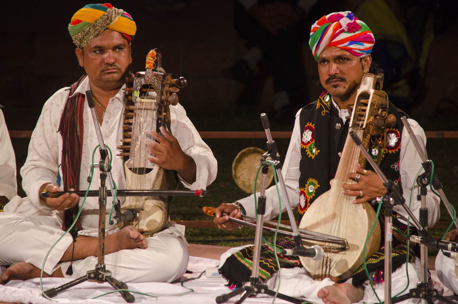 A Sindhi sarangi and a kamaicha, the bowed instruments of the Langa and Manganiyar musicians of the Thar