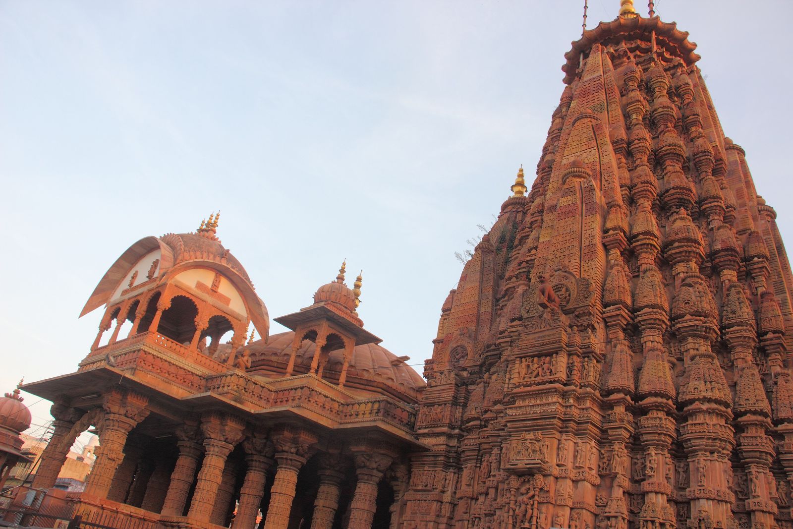The carved spire of the Surya temple in Jhalrapatan