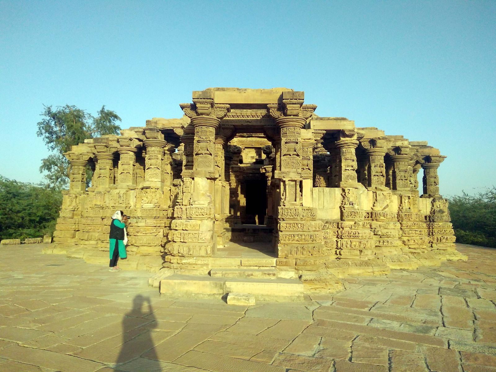 The carved sandstone Someshvara temple at Kiradu standing in the desert near Barmer