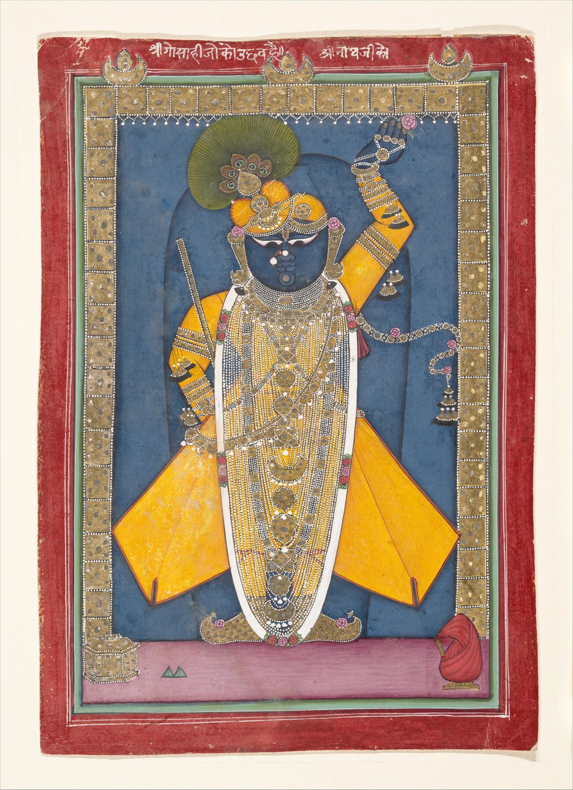 A painting of Shrinathji, the image of Krishna worshipped at Nathdwara