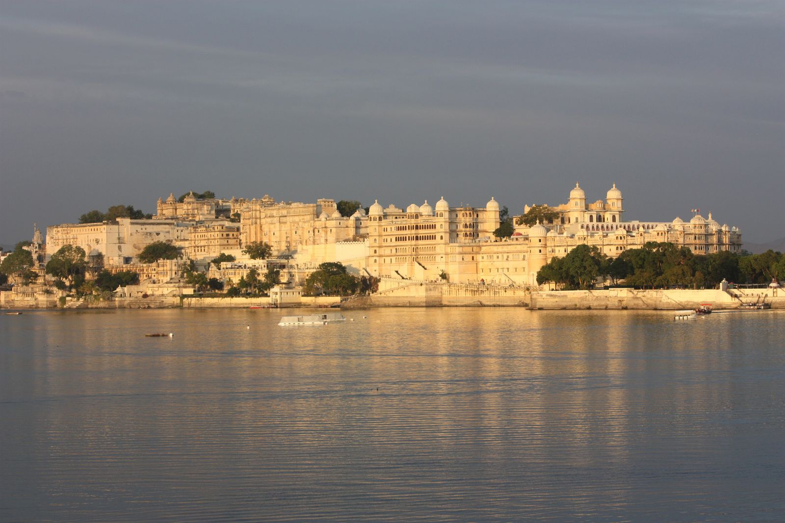 Fateh Prakash Palace at the southern end of Udaipur's City Palace, above the water of Lake Pichola
