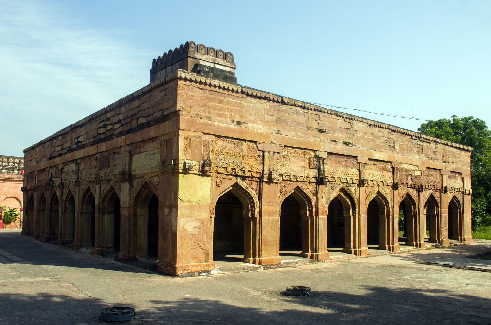 The ramparts of Chunar Fort on its sandstone hill above the Ganga near Varanasi